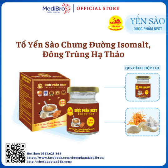 Tổ Yến Chưng Đường Isomalt, Đông Trùng Hạ Thảo Yến 39%